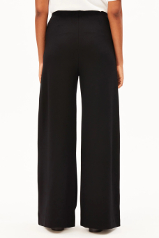 Basic Jersey Wide Leg Pants, Black