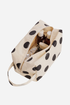 Dopp Kit, Polka Dot Cream/Black