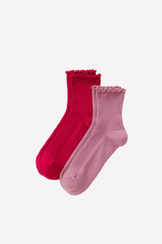 Lettuce Edge Sock Set, Wild Plum Cherry