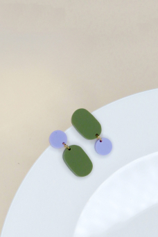 Big Claire Asymmetric Ear, Lilac/Olive