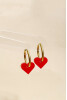 Dopamine Love Heart Hoop Ear, Red