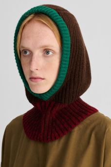 Colorblock Balaclava, Dark Brown