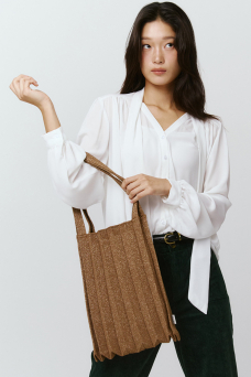 New Shoulder Bag, Camel Glitter