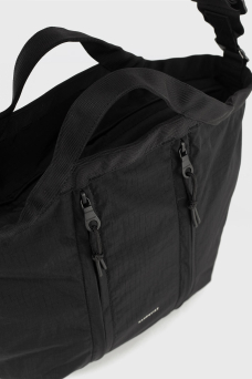 Grid Expandable Crossbody, Black