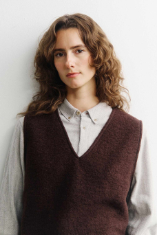Cropped Vest, Rosewood Brown