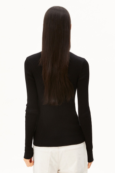Cotton Knit Troyer, Black
