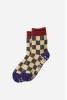 Pile Room Socks, Maroon/Navy