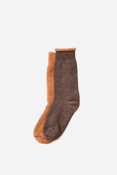 Reversible Socks, Black/L.Orange