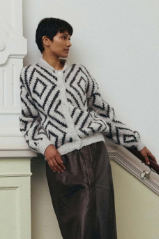 ZigZag Cardigan, Silver/Antra