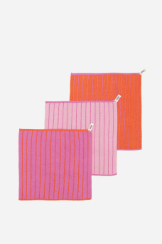 Dishcloths, Striped Pink