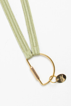 Keychain Clover, Halbrund Gold