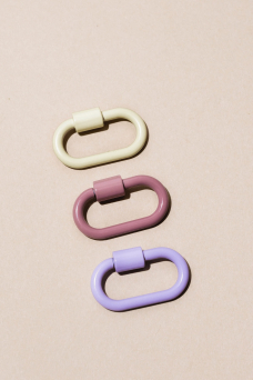 Mini Lock Keychain, Cream