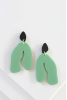 Kim Earring, Pearly Green-Frosted Black