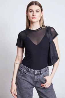 Evie Tee, Black Mesh