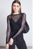 Dora Shirt, Black Mesh