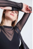 Dora Shirt, Black Mesh