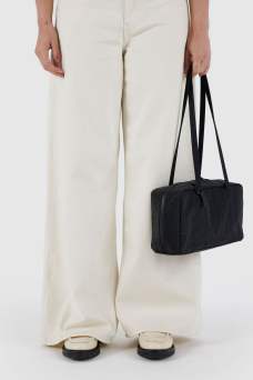 Nylon Bowler Bag, Black