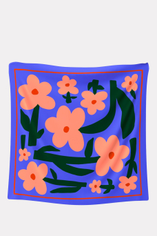 Las Flores Blue Scarf, Maxi