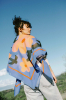 Las Flores Blue Scarf, Maxi
