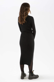 Ribbed Dress, Onyx