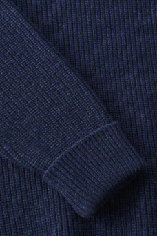 Heavy Knit Troyer, Blue Mel.