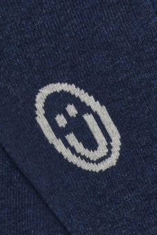 Smiley Knit Sweater, Blue Mel.