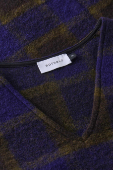 Cropped Vest, Purple Checked