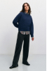 Cropped Knit Sweater, Blue Mel.