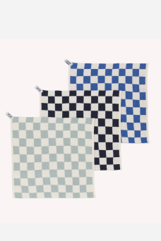 Dishcloths, Check Cobalt