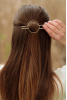 Circle Hair Barrette, Fork Brass