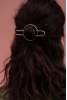 Circle Hair Barrette, Fork Silver