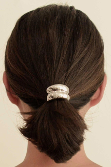 Hair Tie Double Arch Mini, Silver