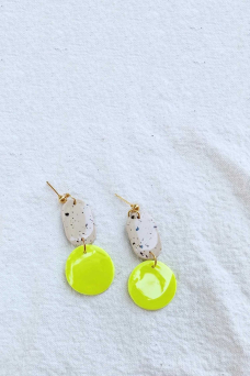 Summer Louie Earrings, Yellow/Cream