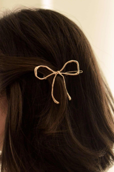 Hair Clip Bow Barrette, Gold