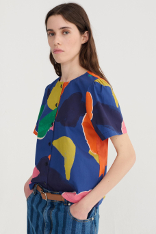 Cropped Blouse, Blooming Color