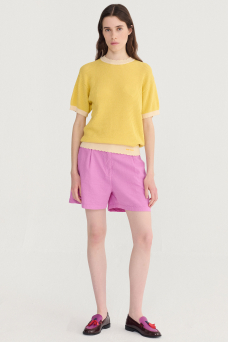 Pleated Shorts, Purple