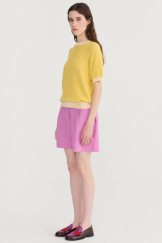 Pleated Shorts, Purple