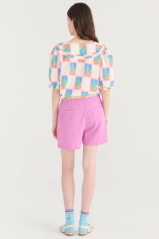 Pleated Shorts, Purple