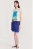 Pleated Bermuda, Blue