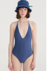 Cut-Out Swimsuit, Seersucker
