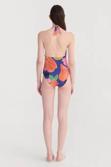 V-Neck Swimsuit, Blooming Color