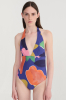 V-Neck Swimsuit, Blooming Color