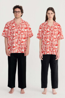 Oversize Shirt, Cookery Festival Red