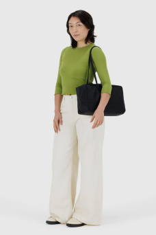 Nylon Bowler Bag M, Black