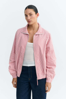 Monica Jacket, Red Colliure Stripes