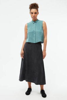 GB-Xenia Blouse, Graphite Green