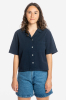 Seersucker Blouse, Navy