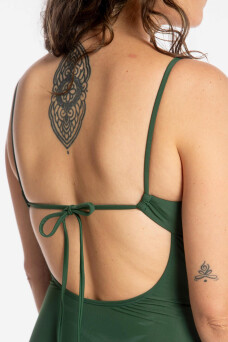 V-Neck Bathing Suit, Basil