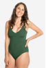 V-Neck Bathing Suit, Basil