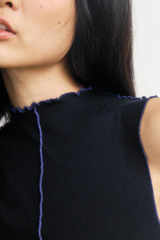 Pin-Tucked Top, True Black